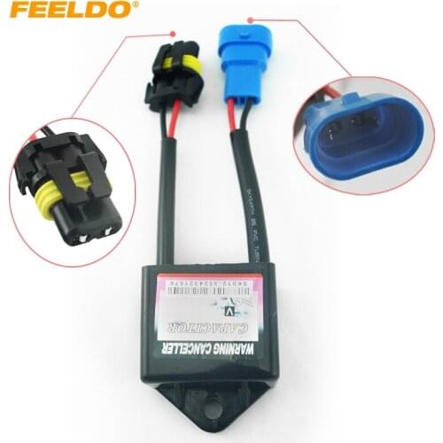 FEELDO 2Pcs Car Xenon HID Kit Anti-flicker Error Warning Canceller H1 H3 H4 H7 Capacitors Computer Decoder for C6 VW