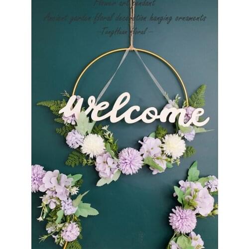 No-punching background wall decoration pendant creative living room bedroom door wreath beauty salon shop wall decoration