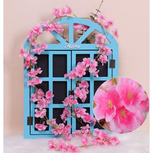 180CM Artificial Cherry Blossom Vine Fake Plant Silk Flowers Fake Sakura Rattan Hanging Garland For Party Wedding Arch Decor