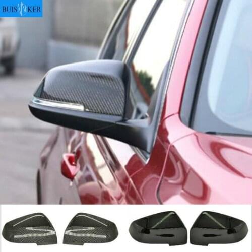 1 Pair Carbon Fiber Side Wing Replacement Rearview Mirror Cover Cap for BMW F10 F11 2014 2015 2016 2017