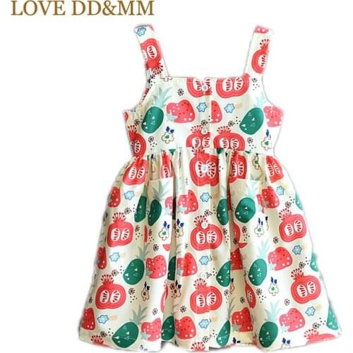LOVE DD&MM Girls Print Dresses 2021 Summer Casual Flower Comfortable Sling Dress Kids Sweet Costume Children Party Fancy