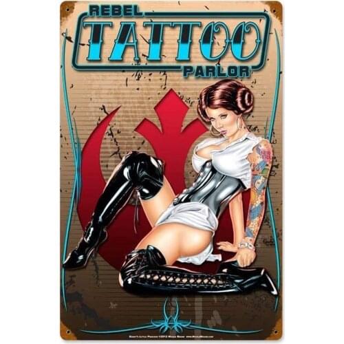 Losea Tattoo Parlor Retro Tin Metal Sign Vintage Wall Decor Metal Plaque Poster for Home Club Bar Pub Tavern Coffee Cafe BBQ
