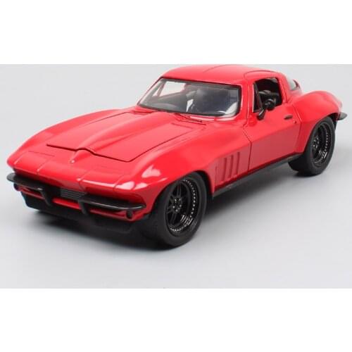 Jada Vintage 1:24 Scale Chevrolet Corvette 1966 Model The Furious Car Toy Metal Chevy Fast Coupe Vehicles Muscle For Collection