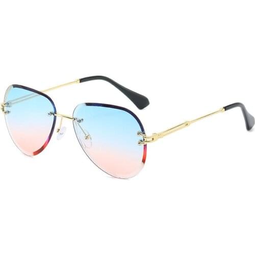 Fashion Vintage Rimless Sun Glasses Women 2020 Luxury Ladies Sunglasses Shades Sunglasses Women Oculos Feminino Gafas