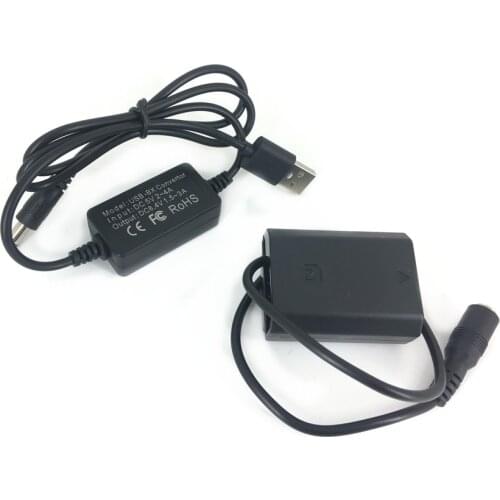 NP-FZ100 Dummy Battery + USB Adapter Charging Cable for Sony A7 A7R A7S III / A7R IV / A7C A9 A6600 Camera Power Bank as FZ100