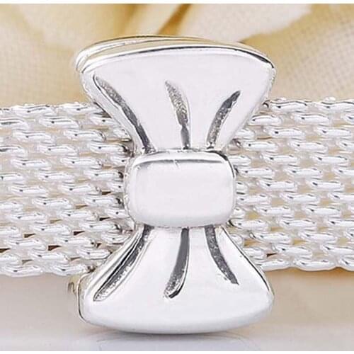 Original Reflexions Smooth Bow Clip Stopper Lock Beads Fit 925 Sterling Silver Bead Charm Bracelet Bangle Diy Jewelry