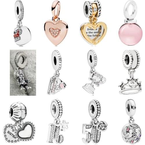 PDD DZ 21 925 Sterling Silver Spring New Charm Pendant with DIY Bracelet Necklace Jewelry Gift Carving Suitable for Women