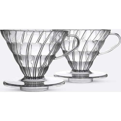 Plastic Filter Cup V60 Type Cup 02 Large Filter Cup Set Thickened Drip Filter Coffee Reusable Coffee Filters