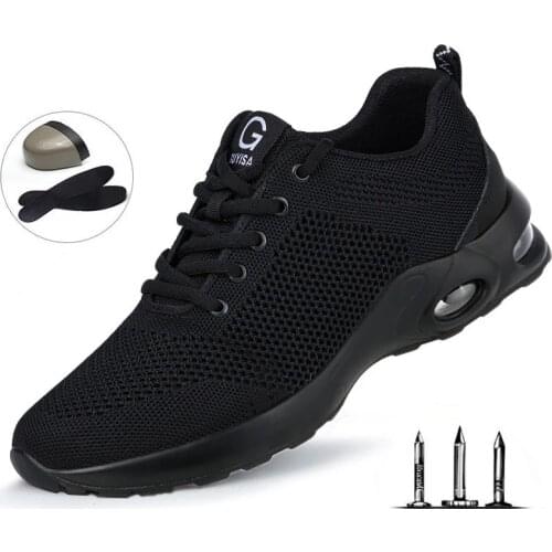 Bottes de sécurité légères et respirantes pour hommes, chaussures de travail à bout en acier, baskets de sécurité Anti-perforati