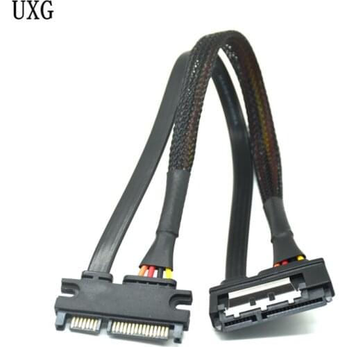 SATA 22 Pin Male To Female Sata Extension Cable SATA 3 III 6Gb/s 22 Pin Male to Female 7+15 Pin SATA Data HDD Power