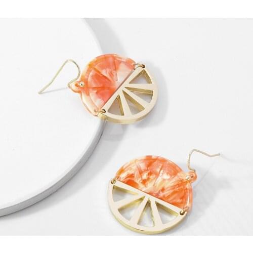 VG 6YM Unique Cute Lemon Drop Womens Earrings Exquisite Summer Fruit Dangle Earings Orange Drop Earring for Women Accessories