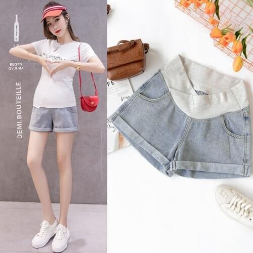 2020 Pregnant Womens Shorts Summer Wear Low-waisted Denim Shorts Summer Wear New Spring Loose Pants for Pregnant Women Clothe