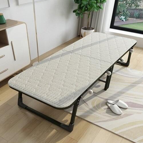 JP5200 60/70CM Folding Bed Military Camping Home Office Simple Lunch Recliner Nap Accompany Bed Lounge Chair Universal Wheel