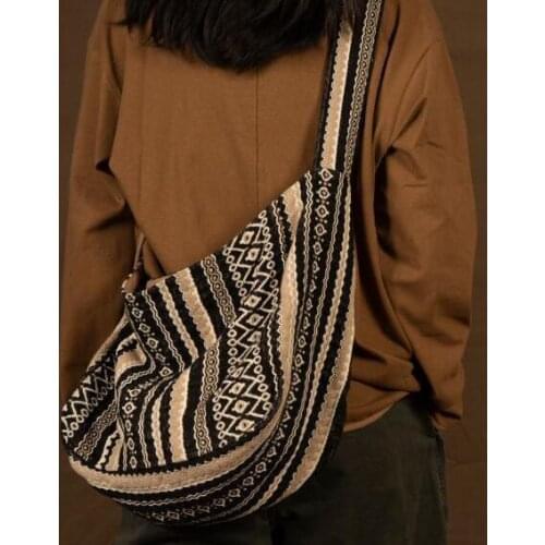 New Retro Postman Bag Striped Blanket Bag Ethnic One Shoulder Slant Span Bag Women Handbags Bucket Bag Messenger Bag Bolso Mujer