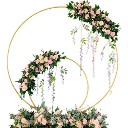 Wedding arch wrought iron round ring arch artificial flower decor birthday party celebration wedding props flower stand shelf