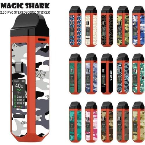 Magic Shark Ultra Thin Leaf Skull Just Quit It Military Shockproof Case Cover Sticker Film for SMOK RPM40 Kit Vape Pod