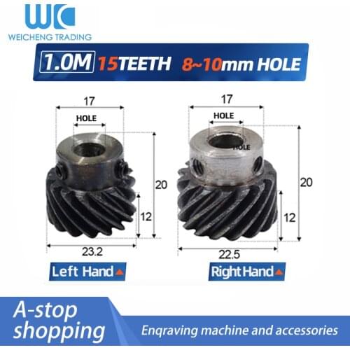 Helical gear 1 M 15 teeth Inner diameter 8/10mm cnc gear rack