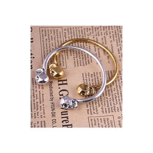 Skeleton Jewelry Infinity Charm Retro Punk Rock Double Skeleton Skull Bracelet Bangle Halloween Party Decorate