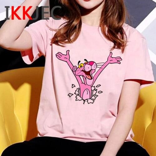 Pink Panther t shirt female streetwear plus size grunge casual couple t shirt t-shirt streetwear
