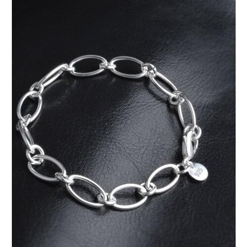 Hot Sale!!Simple Oval Hollow Design Women Fashion Bracelet 925 Sterling Silver With High Quality Jewelry for Ladies