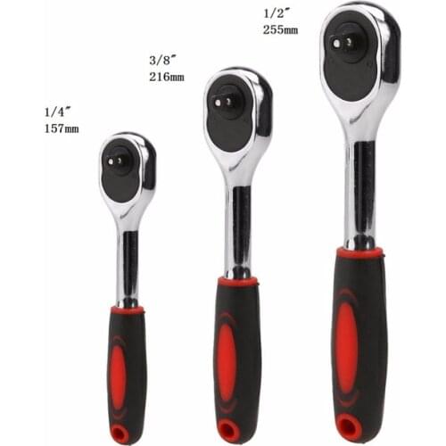 1PC 1/4" 3/8" 1/2" Cr-V Steel High Torque Ratchet Wrench for Socket 24 Teeth Quick Release Wide Used Professional Hand Tools