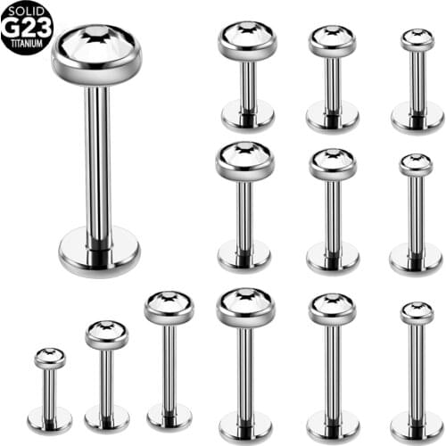 1Pc 16G Titanium Labret Piercing Internally Threaded Gem Lip Stud CZ Tragus Lip Ring Cartilage Earring Sexy Body Jewelry