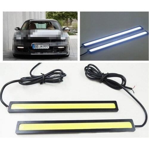 1 Piece Car styling Working Lights 12V COB LED DRL Driving Day Running Light Strip COB LED DRL Bar Stripes Panel 17cm Aluminum