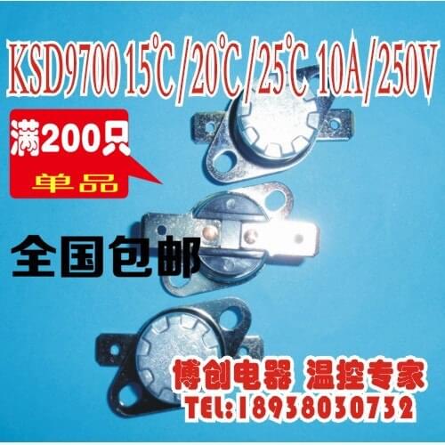 10pcs/Thermostat Temperature control switch KSD301 120 Degrees Normally closed N.C/Normally open N.O 10A/250V Temperature switch
