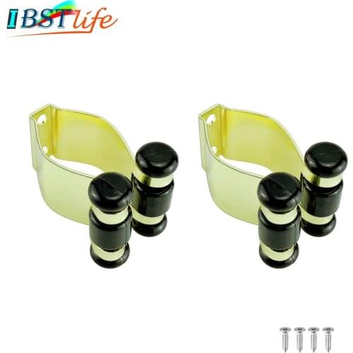 2X Gilding Metal Fishing Rod Clips Club Positioning Clamps Holder Accessories Fixing Rack Wall Mount Rod Collection Rack Storage