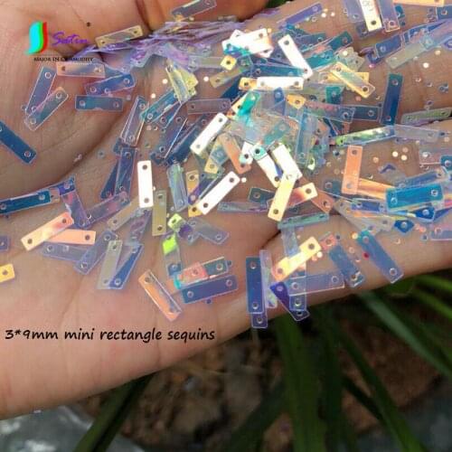 3mm*9mm Rectangle Mini size Sequin Sew Craft Wedding Clothes Pants shoe decorate Caps DIY Accessory Small Rectangle matte Sequin