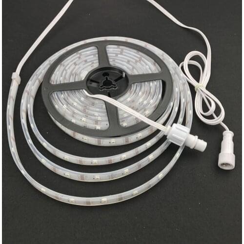 30leds/m;5m WS2815 DC12V addressable RGB 5050 LED strip;epoxy resin filled in the tube;IP68;WHITE PCB;with 2m xConnect pigtail