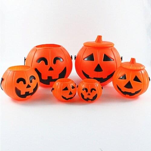 5pcs Kid Faovr Halloween Candy Buckets Party Supplies Pumpkin Sweet Holder Pot Kids Trick or Treat Props Cosplay Decoration