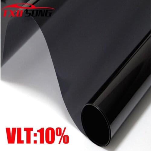50CM X 300CM/LOT Black 10% High quality Black side window solar film FOR window house solar Dark Black Car Window Tint Film