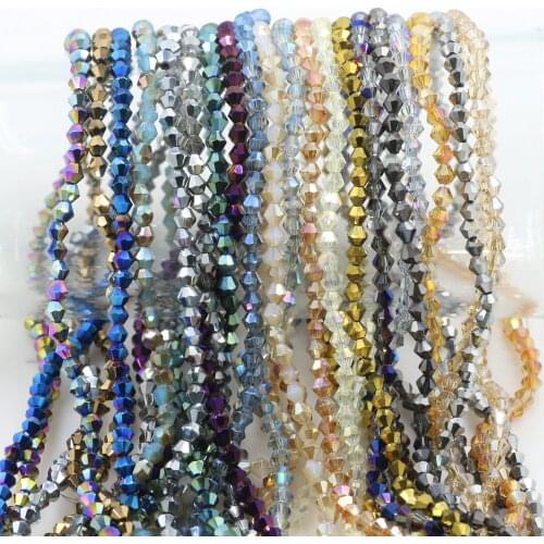 900Pcs Czech Glass Bicone Beads For Needlework AAA 2mm Crystal Loose Plated Spacer Beaded For DIY Jewelry Findings Fit Bracelet