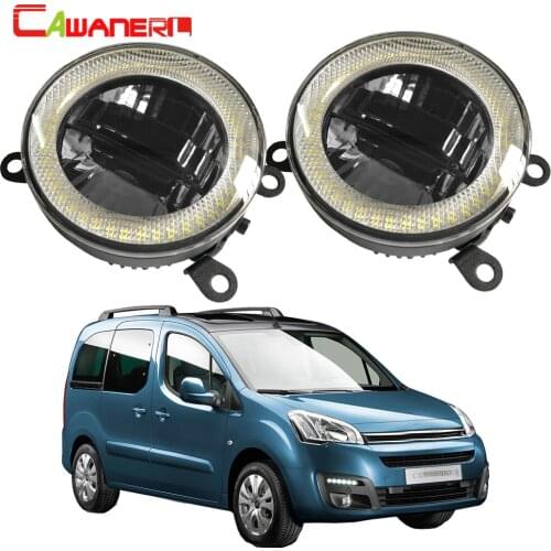 Cawanerl 3in1 Function Car LED Bulb Fog Light + DRL Daytime Running Lamp + Angel Eye 12V For Citroen Berlingo B9 2012-2015