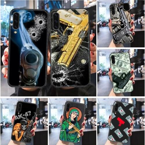 AK47 Gun firearms Desert Eagle money Phone case For Samsung Galaxy A 3 5 7 8 10 20 21 30 40 50 51 70 71 E S 2016 2018 4G black
