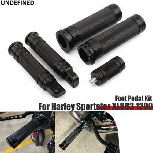 Handle Bar Grips+Footrest Foot Pegs+Shifter Peg Nail CNC For Harley Sportster XL883 1200 Touring Roadking Dyna Breakout Softail