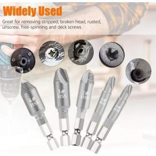 Shank Screw Remover 22PCS/Set Damaged Screws Extractor Drill Bit Set Bolt Stud Slip Teeth Easily Take Out Demolition Tools
