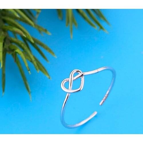 925 Sterling Silver Sample Adjustable Infinity Always Finger Chain Rings For Women Love Engagement Weddings Wholesale Joyas 2020