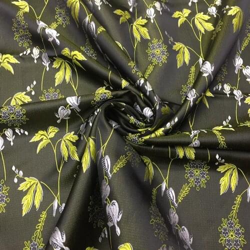 HLQON High quality printed yarn dyed jacquard brocade polyester fabric used for tissue women dress clothing patchwork