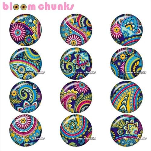 Pretty Retro pattern BohemiaRound glass cabochon jewelry flat back Making findings 12mm/18mm/20mm/25mm A7949