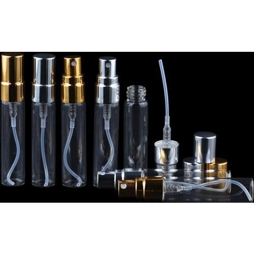 MUB - 100pcs 5ml Refillable Mini Perfume Spray Bottle Glass Spray Atomizer Portable Travel Cosmetic Container Perfume Bottle