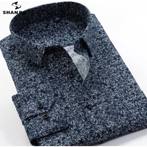 SHAN BAO brand mens floral print shirt 2021 spring new trend mens casual loose long-sleeved shirt 5XL 6XL 7XL 8XL 9XL 10XL