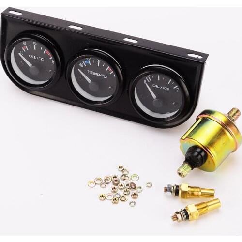 Triple Gauge Kit Oil/Volt/Water Gauge 2' Oil Temp Water Temp Gauge Temperature