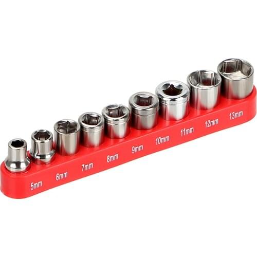 NICEYARD For Home Auto Car Bicycle Universal 9pcs/set 5-13mm Socket Adapter Set Wrench Hexagon Head DIY Fix Repair Hand Tool