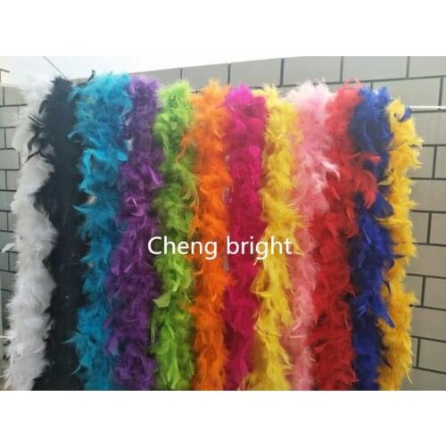 New ! 2 yards 40g chicken Feather Strip Turkey Feather Boa for wedding birthday party wedding decorations clothing accessories