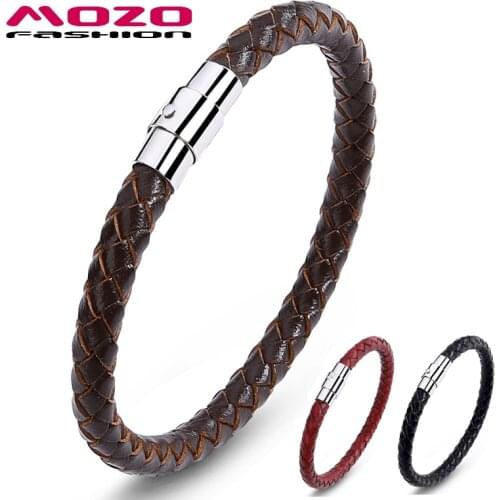 2020 New Classic Men Charm Bracelets Brown Rope Braided Simple Style Punk Women Jewelry Gifts 3 Color Unisex Bangle