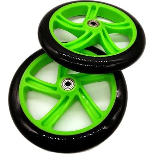 New 2 Pieces Scooter Wheel 200 mm PU Material Wheel Thickness 30 mm ABEC-7 Bearing Scooter Accessories