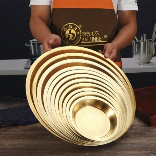 Thickened pure copper chicken plate, copper plate, brass plate, copper basin, thickened plate for god, copper utensils, steamed