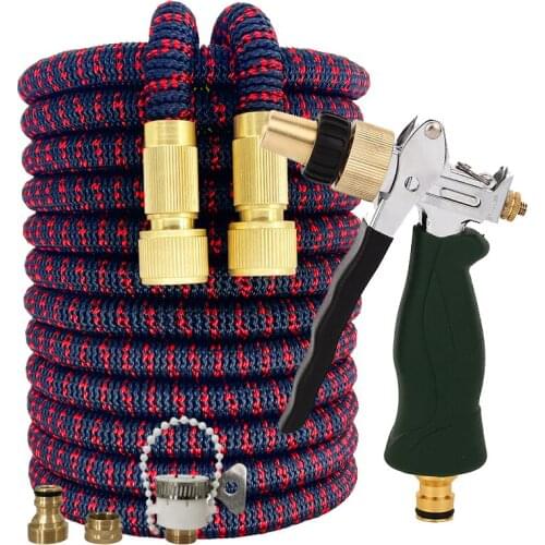 Lightweight And Wear-Resistant Garden Watering Hose Latex Telescopic Magic Hose High Pressure Washer Car Wash Metal Water Gun